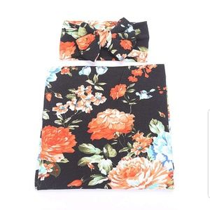 Swaddle and headband set, photo prop